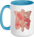 Dia Los Muertos Skeleton Ribcage Halloween Ceramic Mug