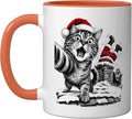 Cat Selfie Santa Stuck Chimney Funny Christmas Ceramic Mug