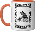 Medieval Woodblock Vampyre Halloween Ceramic Mug