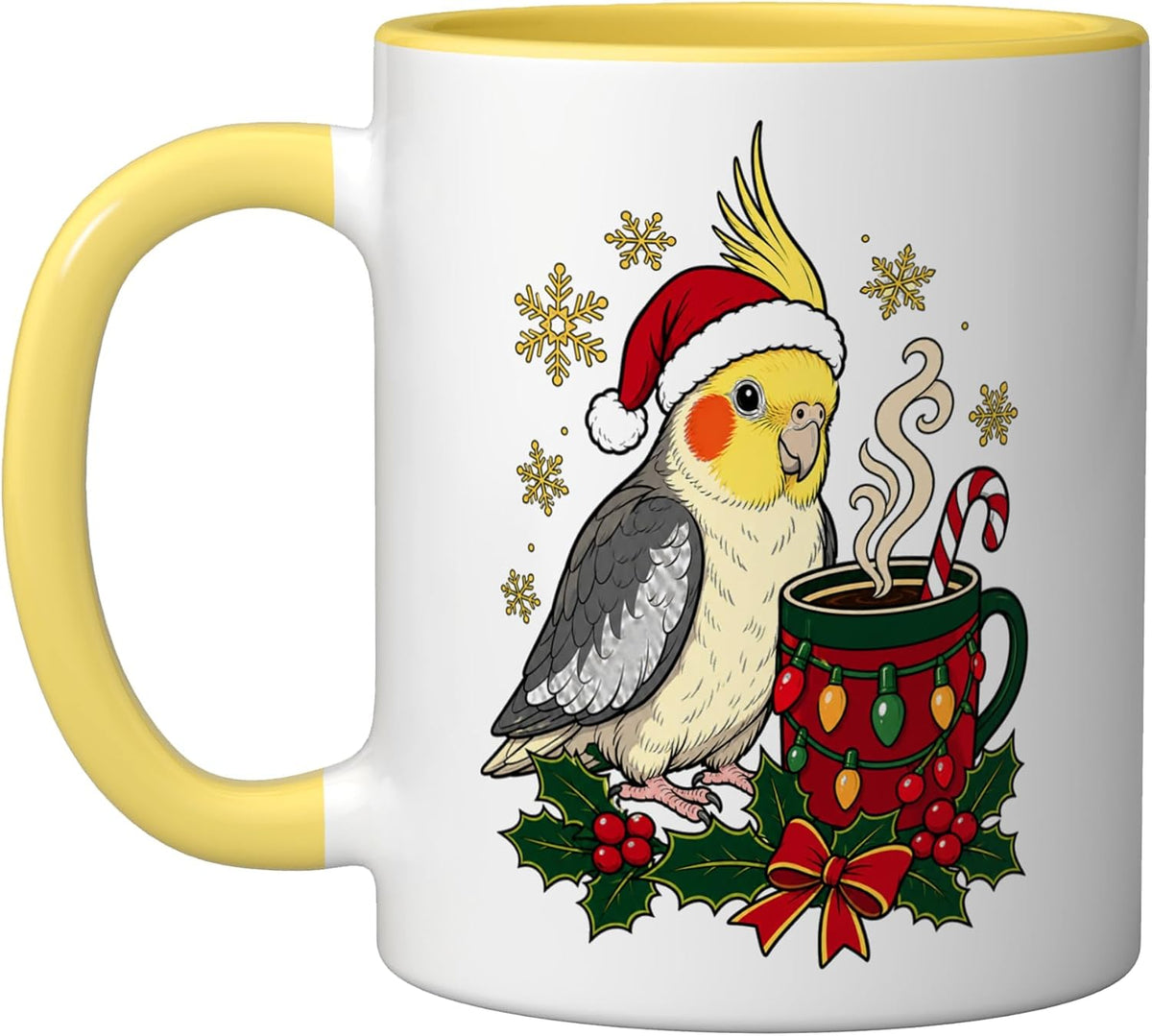 Christmas Cockatiel Santa Bird Parrot Ceramic Mug