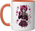 Emo Goth Skeleton Cat Girl Pastel Punk Alternative Ceramic Mug