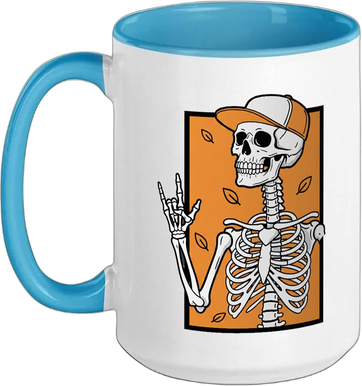Halloween Skeleton Rocker with Cap Design Ceramic Mug