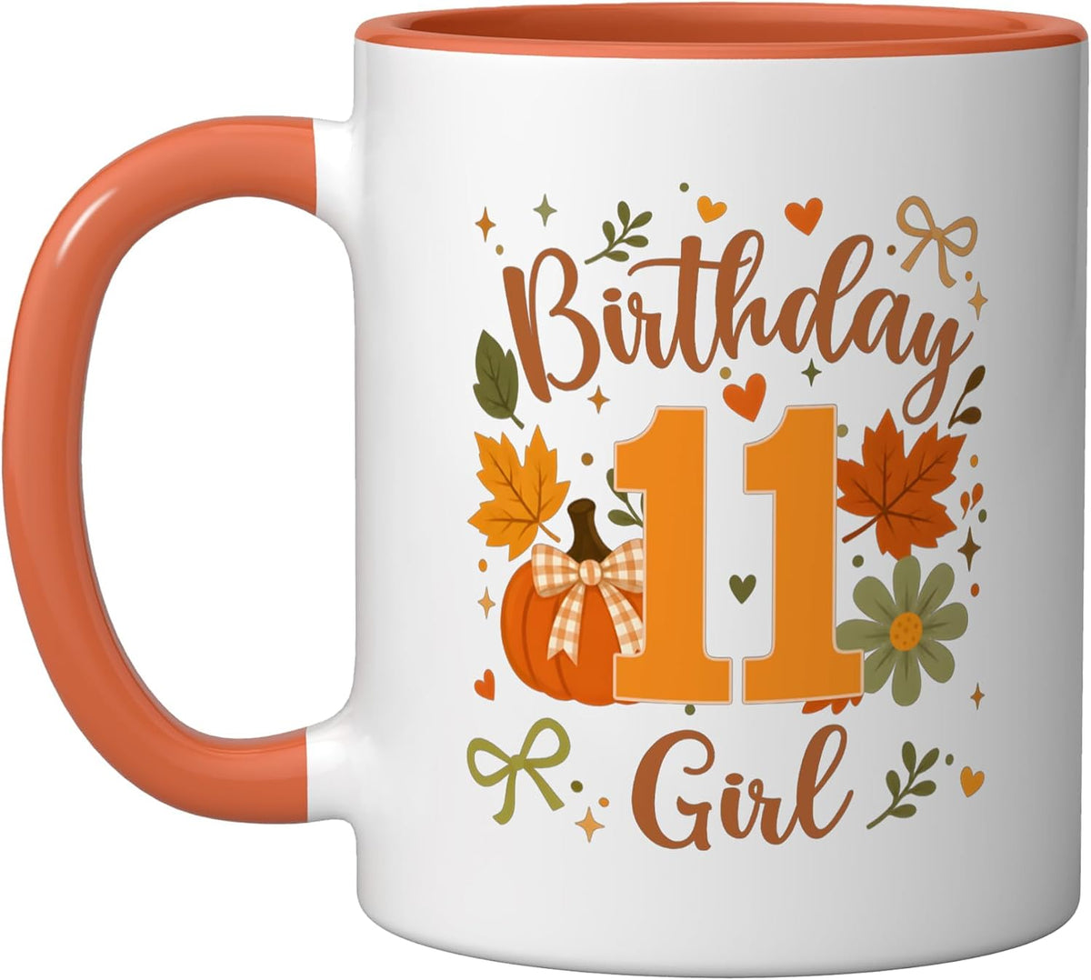 11th Birthday Girl Pumpkin Bow Mug