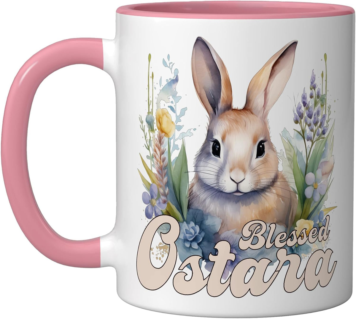 Blessed Ostara Watercolor Bunny Spring Ceramic Mug