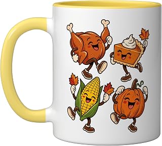 Thanksgiving Dancing Feast Funny Ceramic Mug