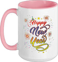 Happy New Year Fireworks Confetti Ceramic Mug