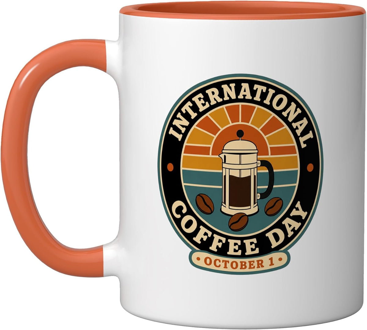 International Coffee October French Press Ceramic Mug