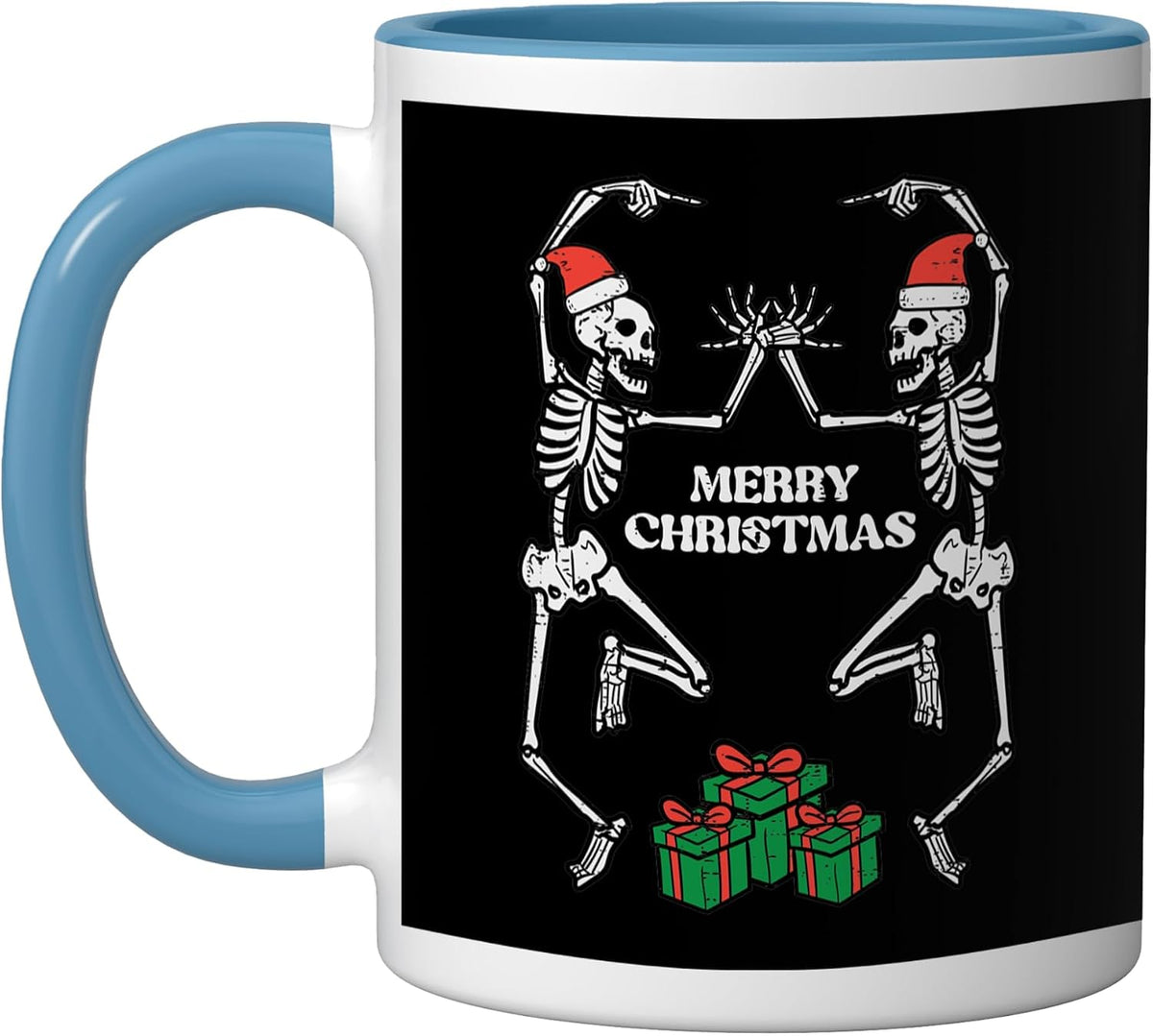Merry Christmas Dancing Skeletons Ceramic Mug