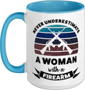 Woman with Firearm Funny Gun Gift Mom Secret Santa Ceramic Mug