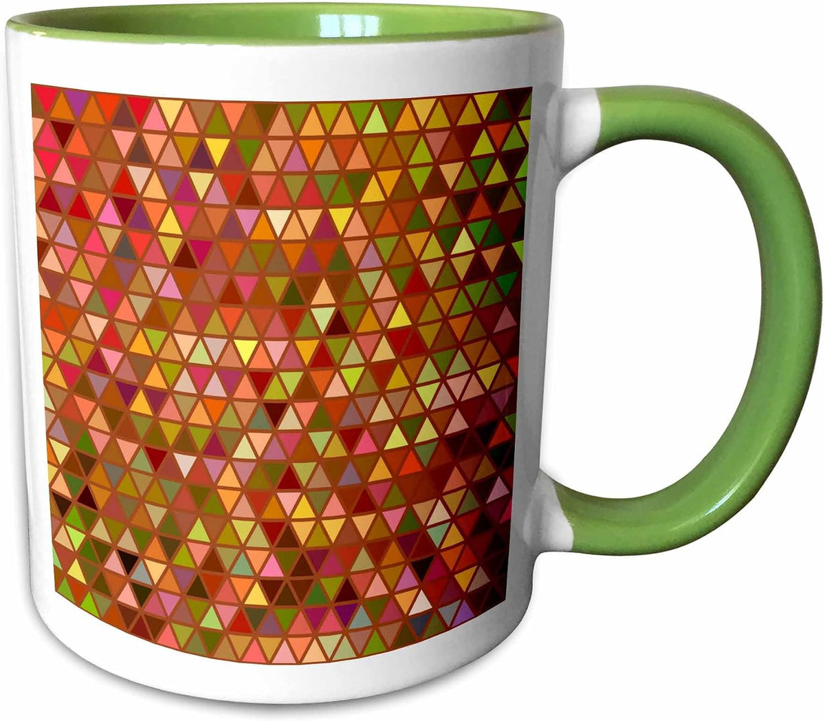 Autumn Triangle Mosaic Geometric Pattern Ceramic Mug
