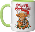 Merry Christmas Cow with Lights Cute Holiday Season Ceramic Mug
