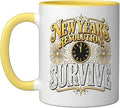 New Years Resolution Survive Funny Sarcastic NYE Humor Ceramic Mug