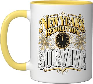 New Years Resolution Survive Funny Sarcastic NYE Humor Ceramic Mug