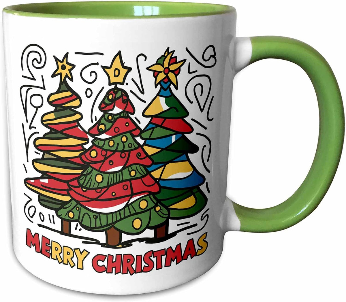 Cool Artistic Fun Funky Merry Christmas Ceramic Mug