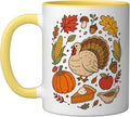 Cute Fall Harvest Turkey Pumpkin Pie Ceramic Mug