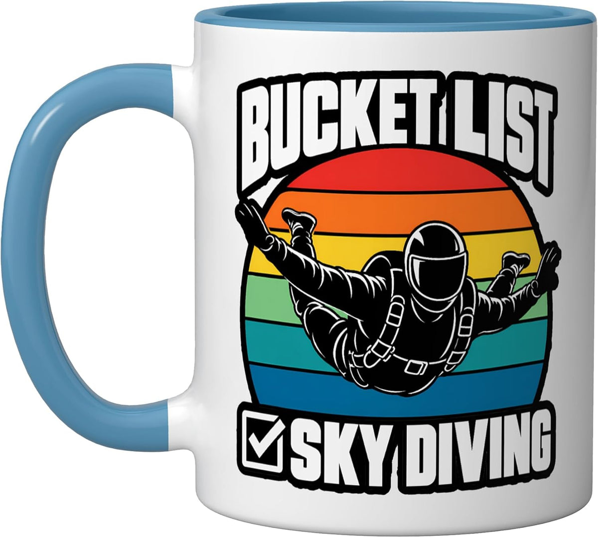 Bucket List Skydiving Adventurer Ceramic Mug