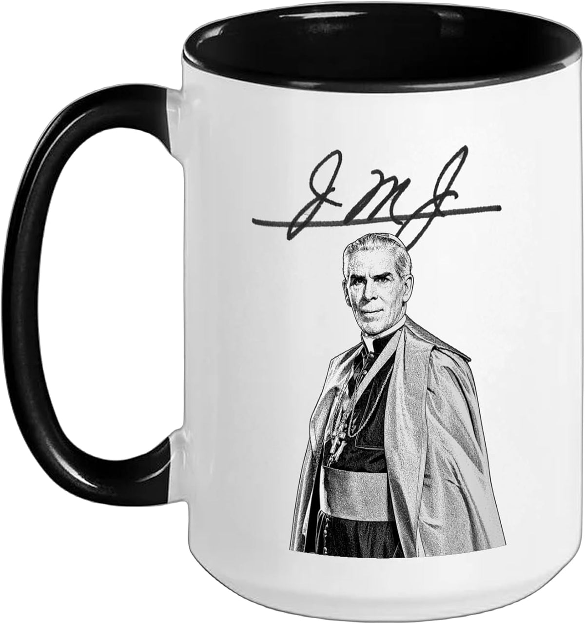 Blessed Fulton Sheen Chalkboard Jmj Classic Catholic Ceramic Mug