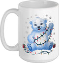 Polar Bear Christmas Lights Ceramic Mug