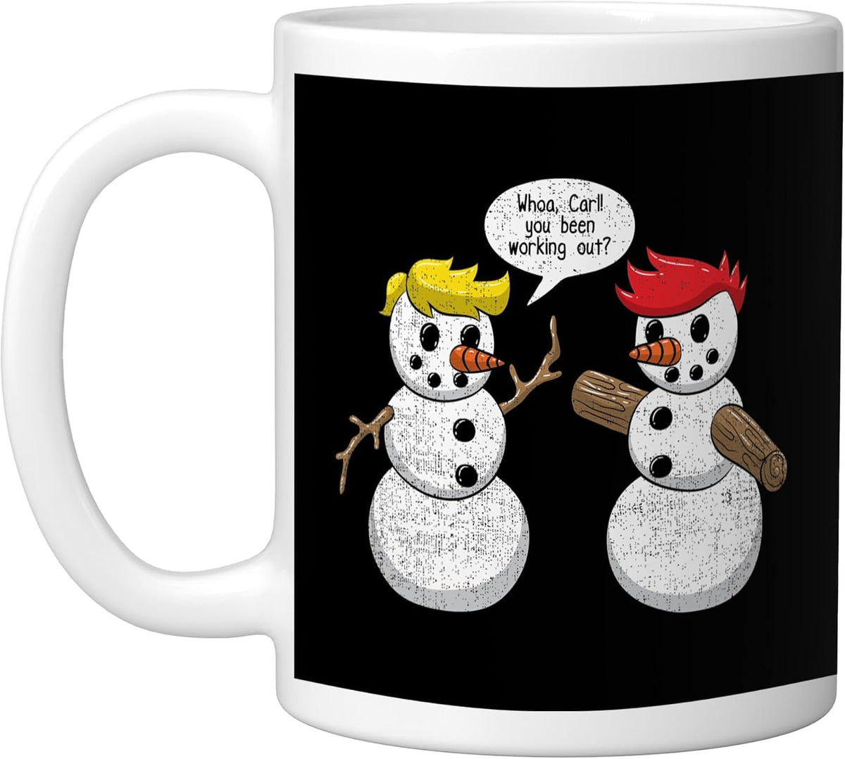 Funny Christmas Snowman Snowmen Workout Ceramic Mug