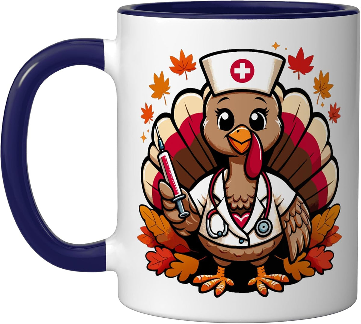 Cute Nurse Turkey Thanksgiving Shirt for Medical Healthcare Mug