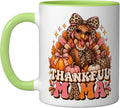 Stylish Mama Turkey Leopard Bow Thanksgiving Ceramic Mug