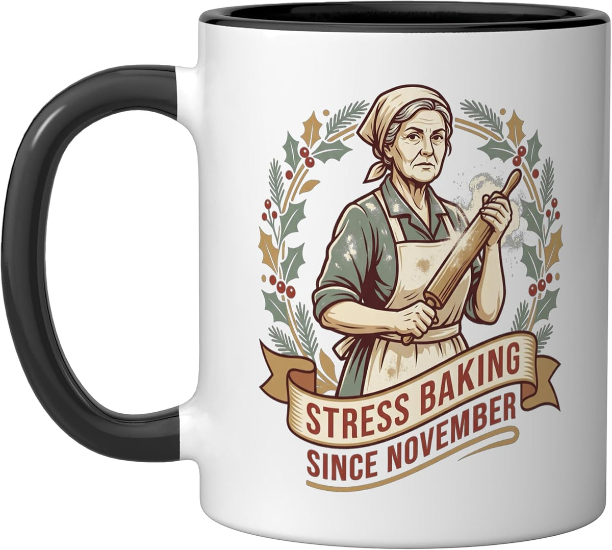 Stress Baking Since November Grandma Baker Cookie Ceramic Mug