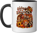 Raccoon Pilgrim Turkey Thankful Waiting For Thanksgiving Ceramic Mug