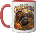 Thanksgiving Turkey Farm Autumn Harvest Country Design Ceramic Mug