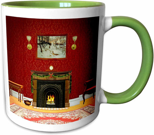 A Room Decorated for Christmas Ceramic Mug