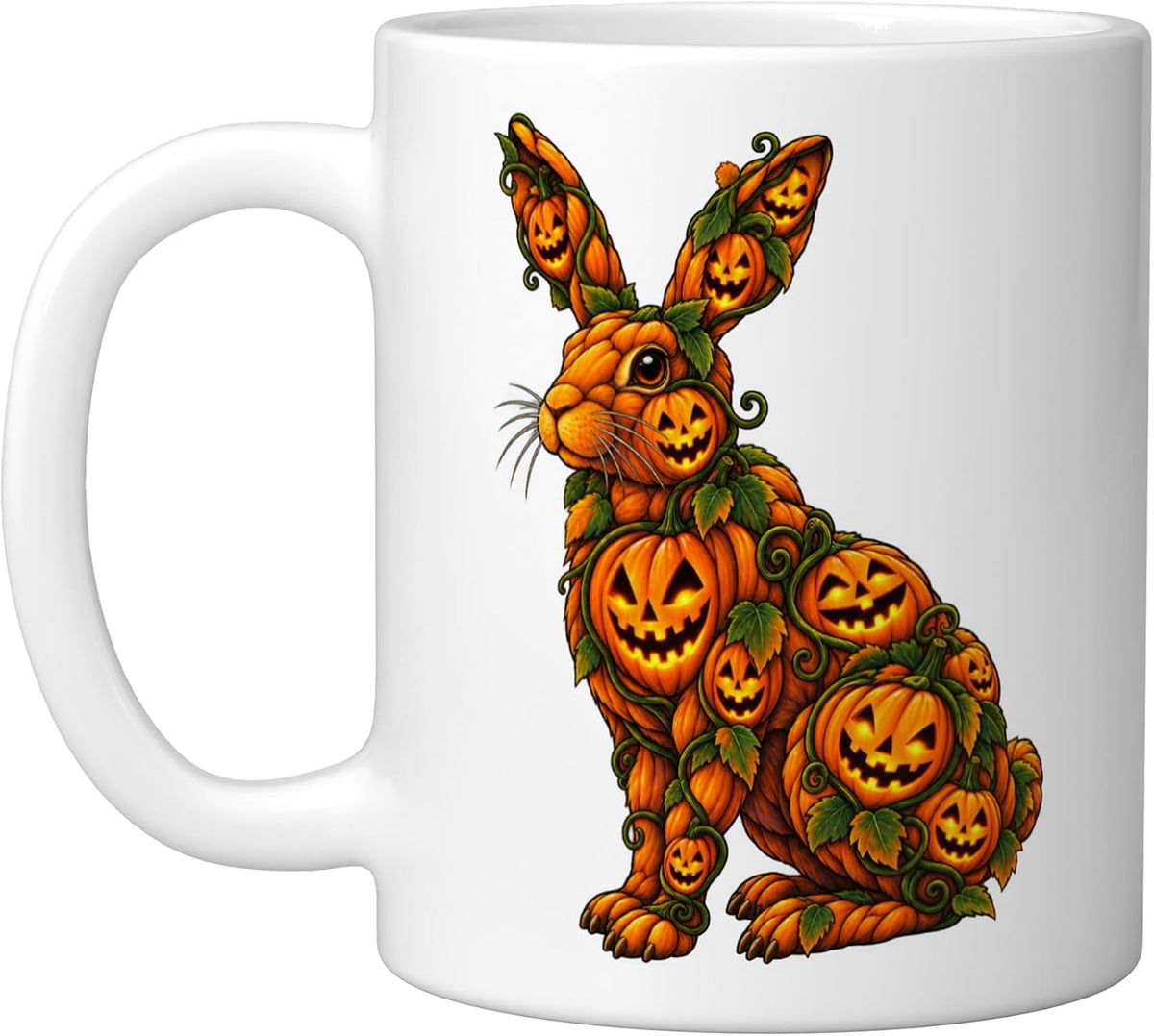 Rabbit Bunny Jack Lantern Pumpkin Halloween Ceramic Mug