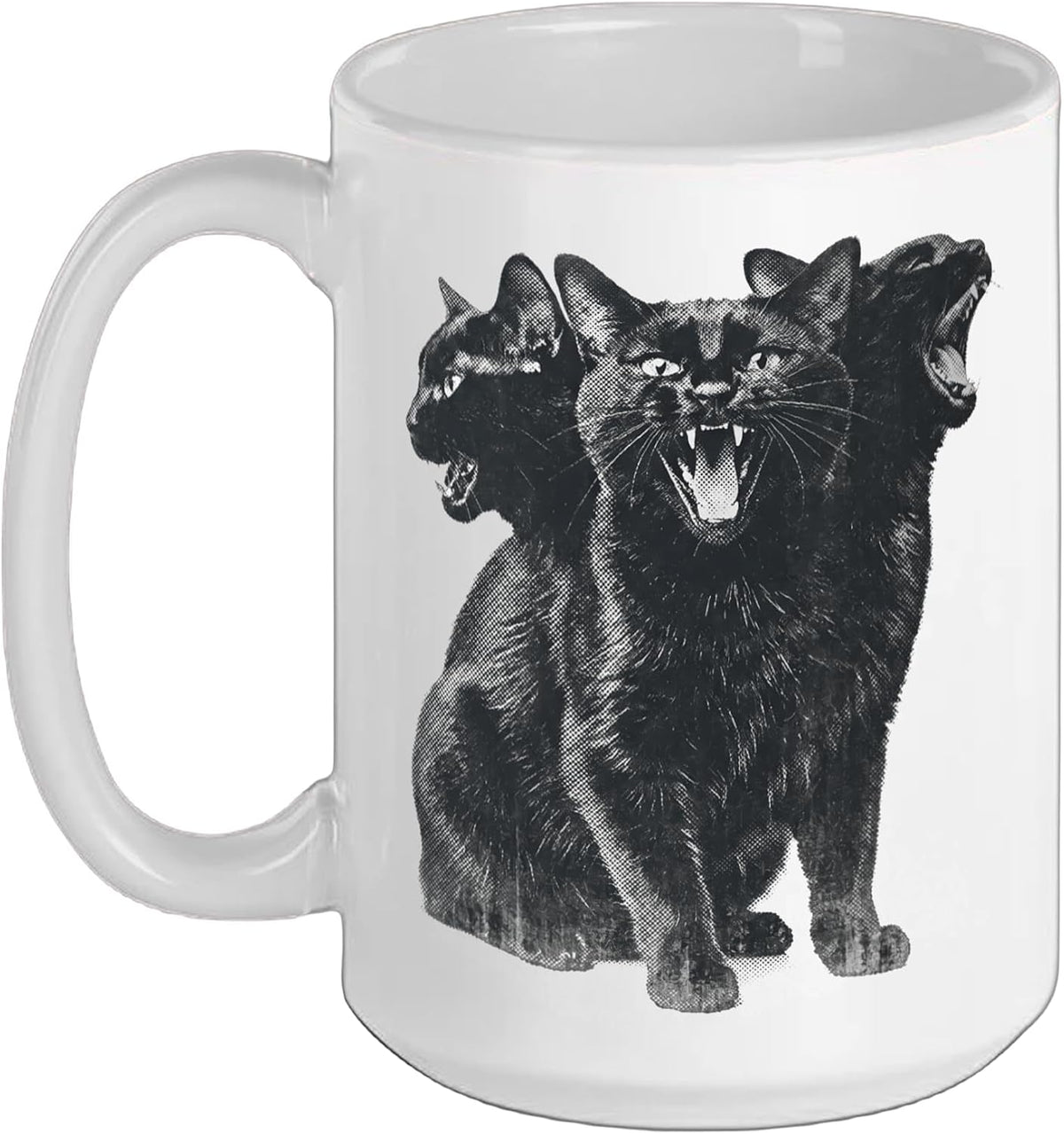 Cat Spooky Scary Halloween Cerberus Goth Horror Ceramic Mug