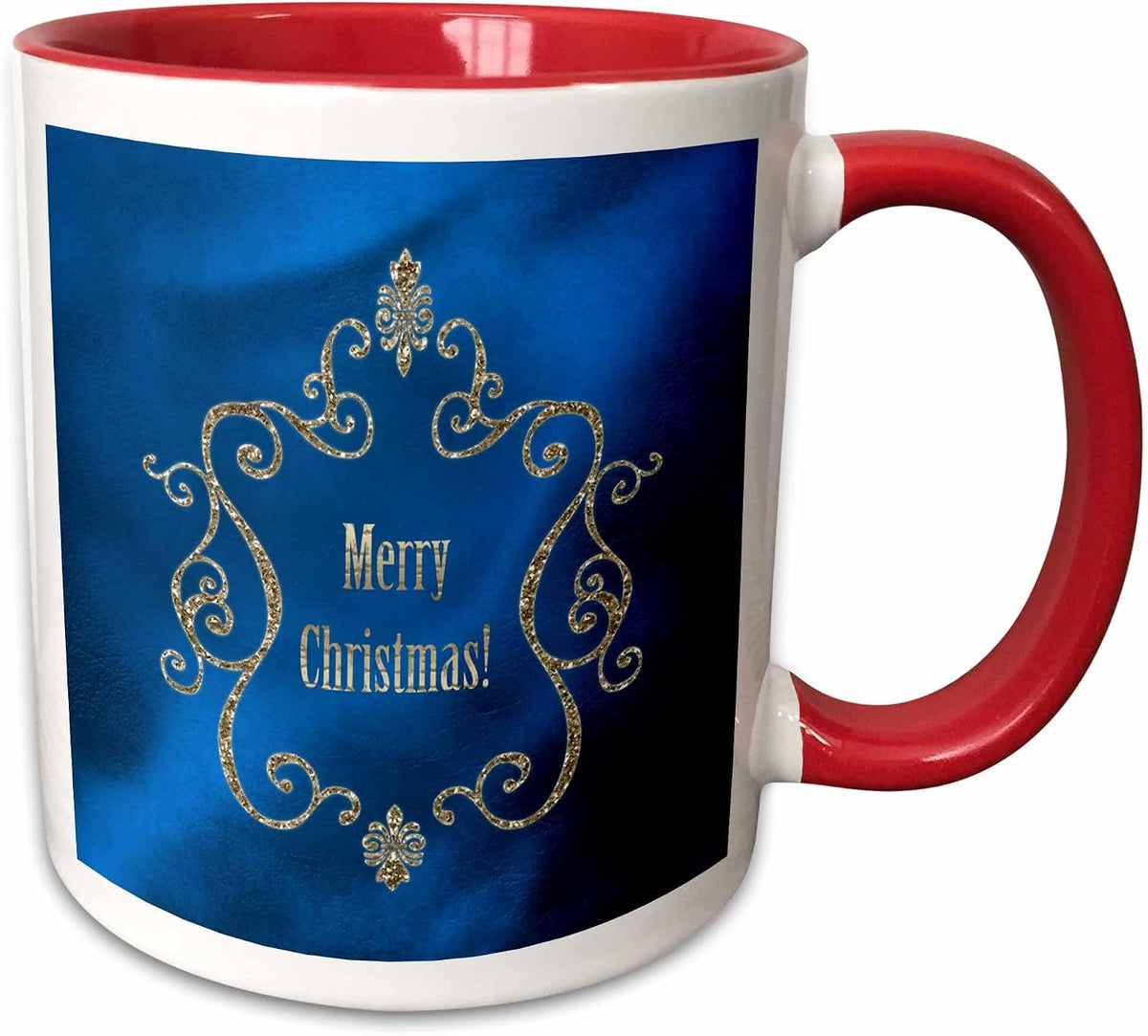 Gold Jewel Look Frame Merry Christmas Ceramic Mug