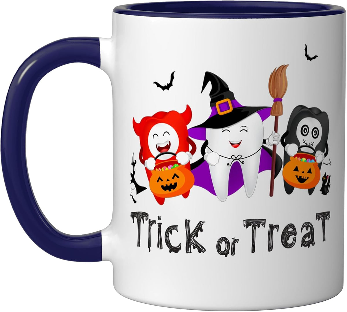 Costumed Teeth Trick Or Treat Halloween Dental Ceramic Mug