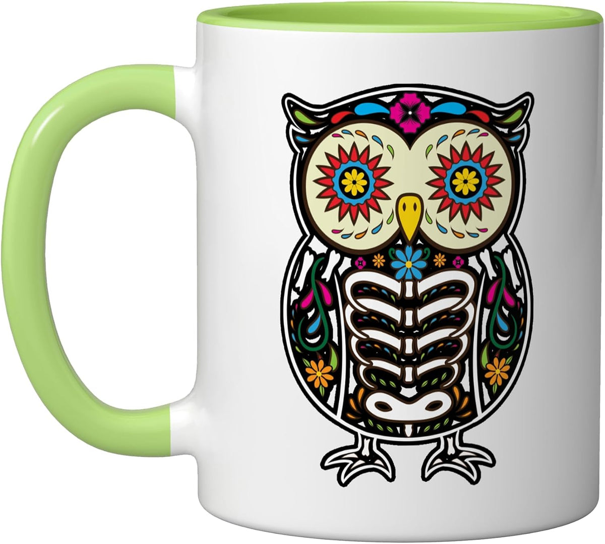 Sugar Skull Owl Dia De Los Muertos Halloween Ceramic Mug