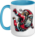 Santa Skydiving Freefall Christmas Ceramic Mug