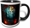 Scary Halloween Gate with Bats Trees and Pumpkins Ceramic Mug