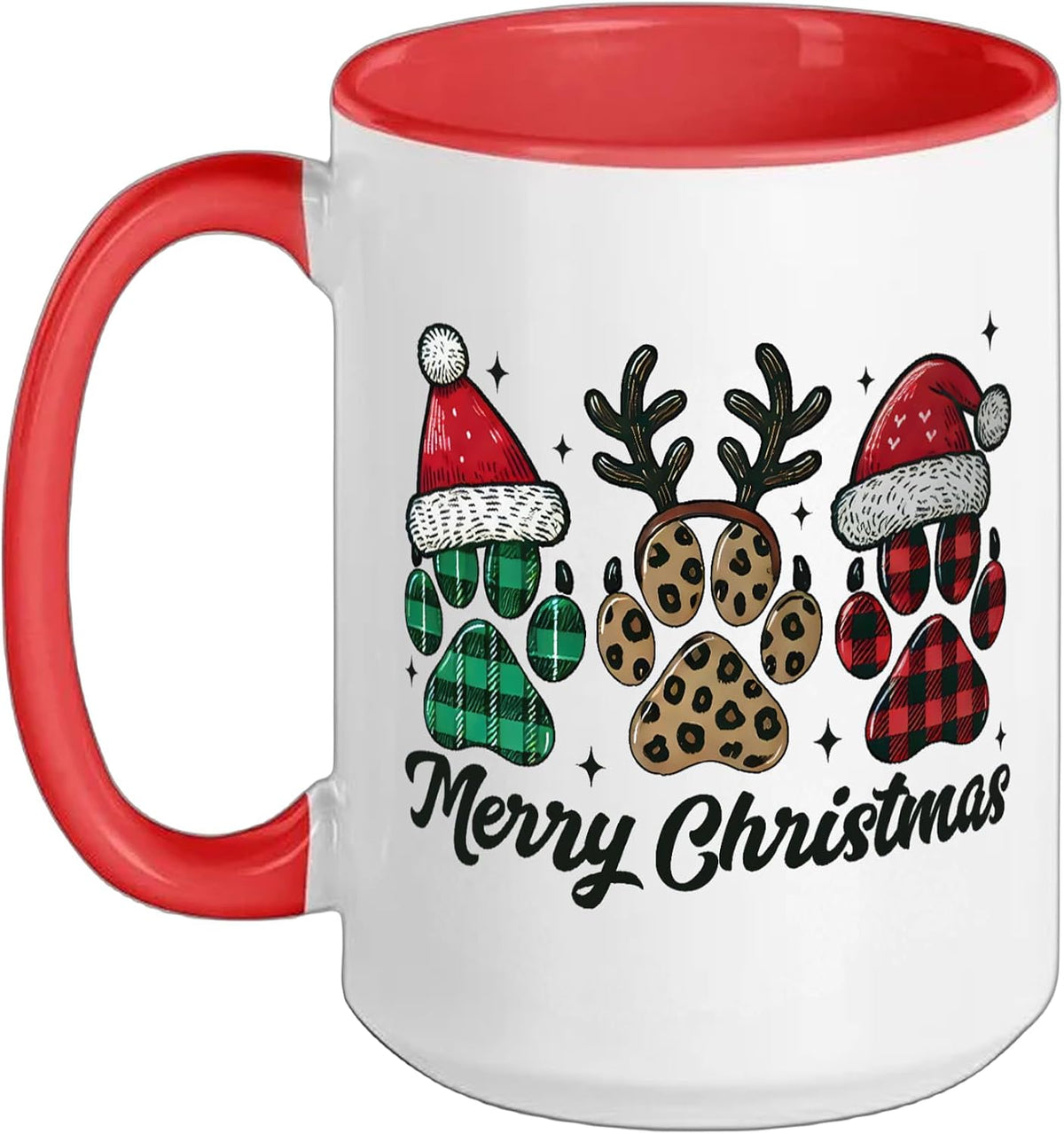Christmas Pajamas Plaid Paws Buffalo Leopard Ceramic Mug