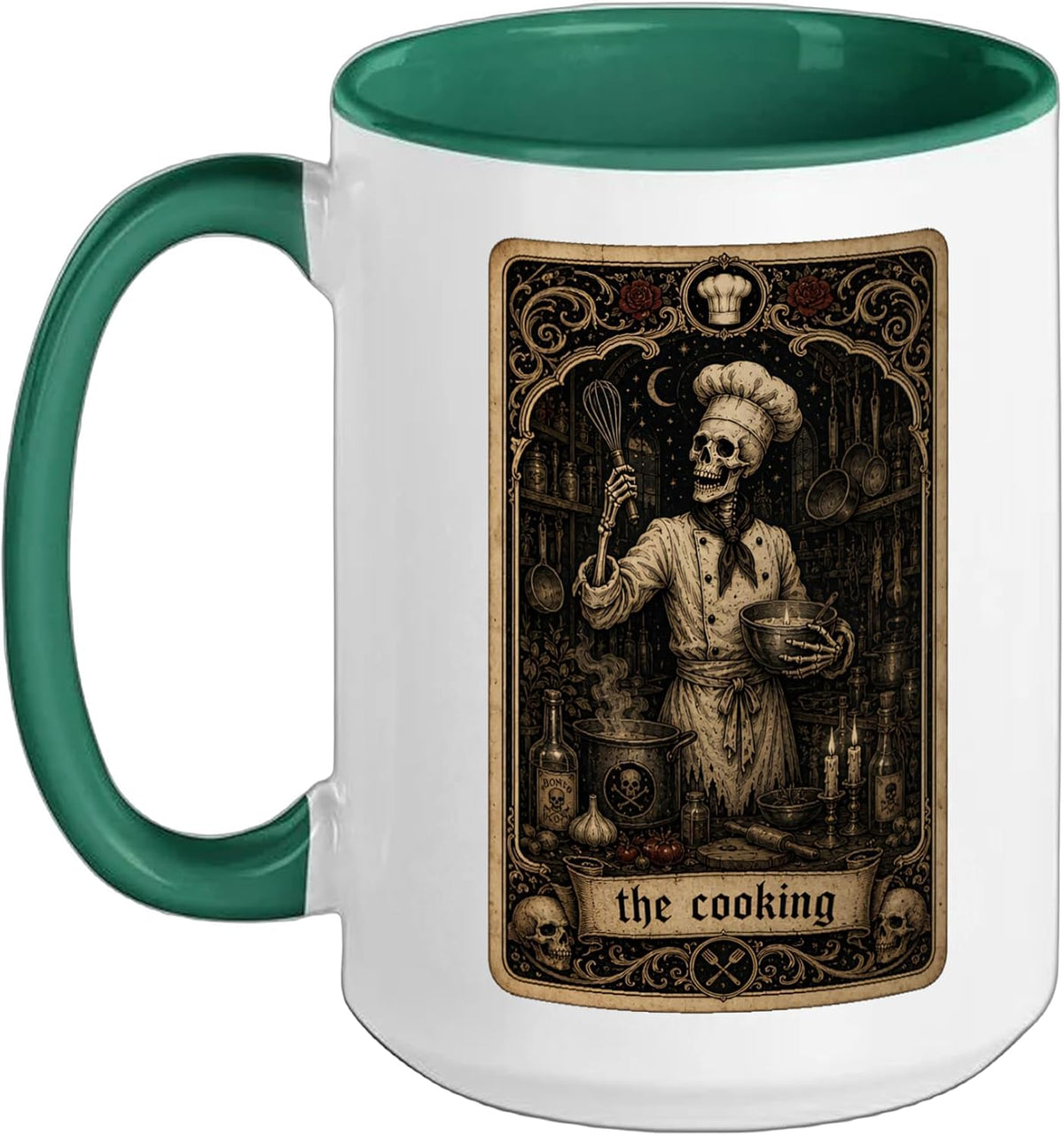 Skeleton Chef Gothic Tarot Halloween Ceramic Mug