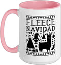 Fleece Navidad Llama Ugly Christmas Sweater Ceramic Mug