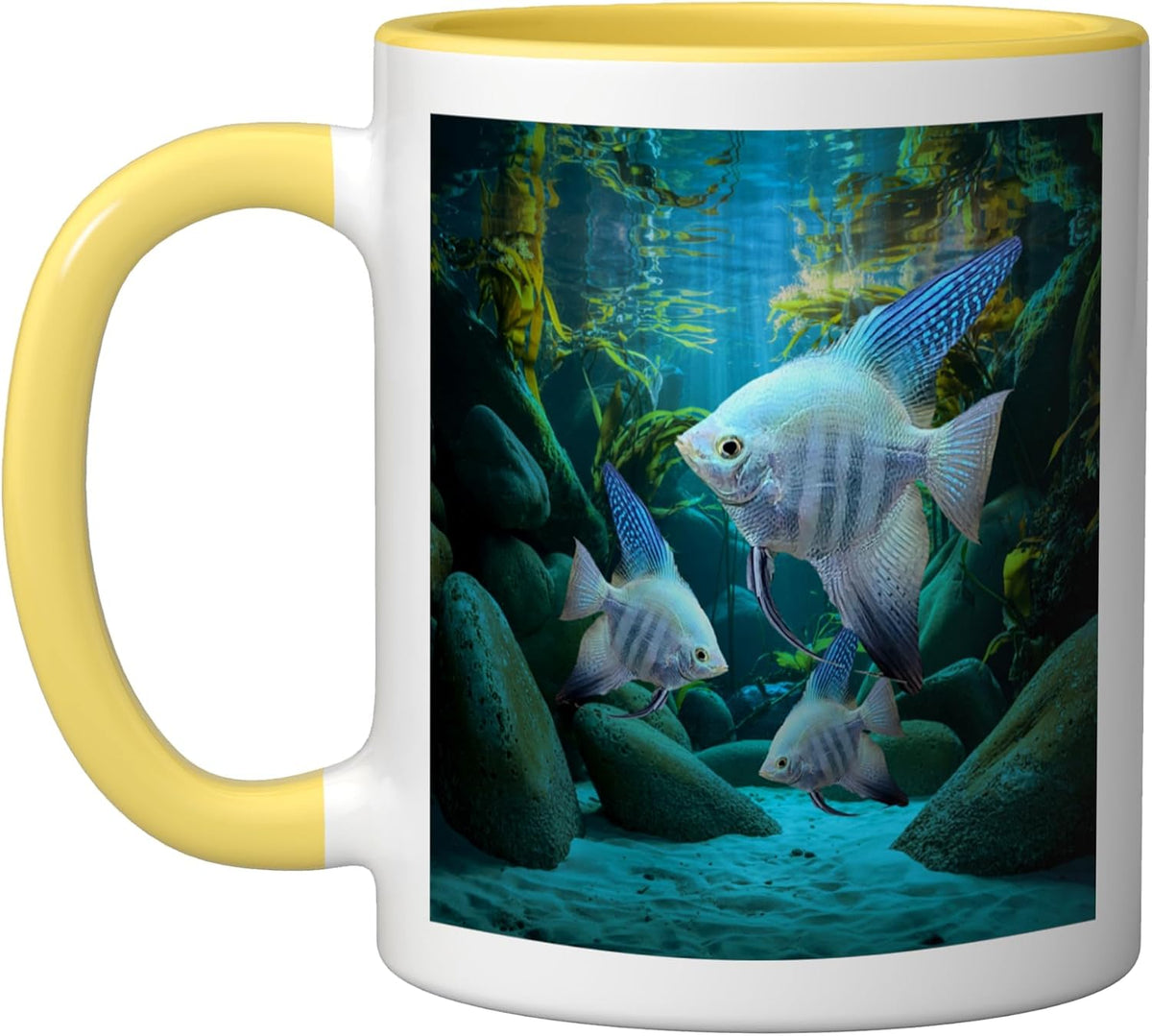 Blue Sealpoint Angelfish Aquarium Underwater Fish Tank Art Mug