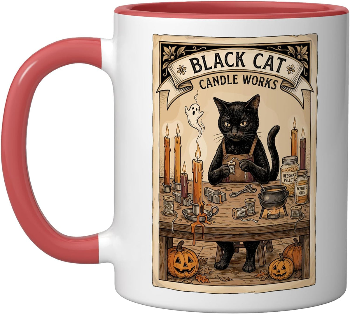Black Cat Candle Works Halloween Candle Maker Ceramic Mug