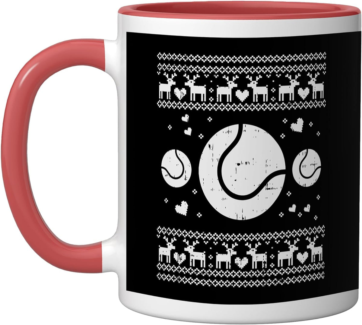 Ugly Christmas Tennis Ball Sport Player Boy Girl Ceramic Mug