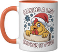 Making a List Chicken It Twice Funny Christmas Farm Ceramic Mug