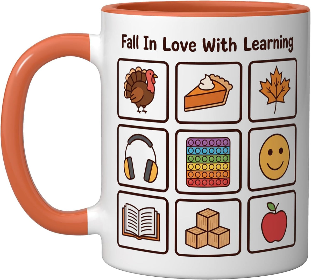 Fall In Love With Learning Thanksgiving Aac Sped Teacher Ceramic Mug