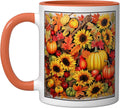 Fall Leaves Autumn Pumpkin Sunflower Foliage Ceramic Mug