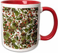 Christmas Allover Pattern with Holly & Pine Ceramic Mug