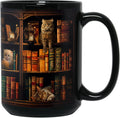Cat and Books Book Lover Reader Ceramic Mug